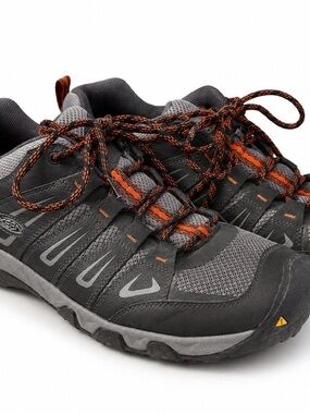 KEEN Oakridge Low Hiking Shoes Men’s Size 14 Gray Black Orange Trail Outdoor